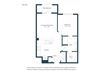 A2 Floor Plan 769 square foot one bedroom one bath